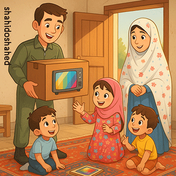 داستان مصور شهدا   برای کودکان - شهید عباس بابائی و هدیه تلویزیون -139